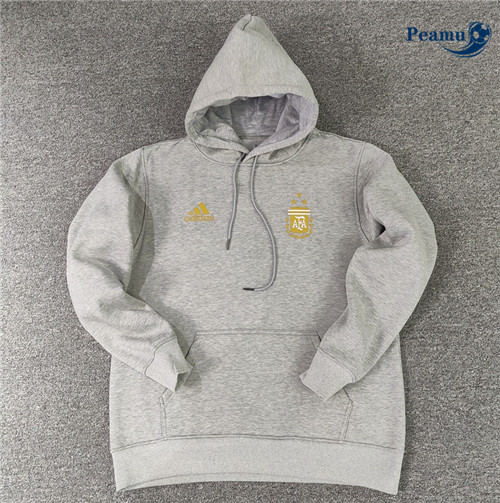 peamu Maglia Calcio Giacca Con Cappuccio Argentina Grigio 2022-2023 PA2922