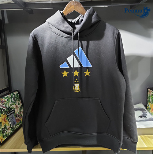 peamu Maglia Calcio Giacca Con Cappuccio Argentina Nero 2023-2024 PA2931