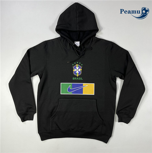 peamu Maglia Calcio Giacca Con Cappuccio Brasile Nero 2023-2024 PA2936