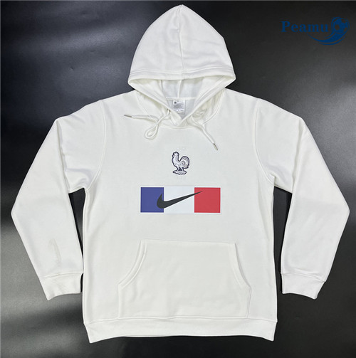 peamu Maglia Calcio Giacca Con Cappuccio Francia Bianco 2023-2024 PA2941