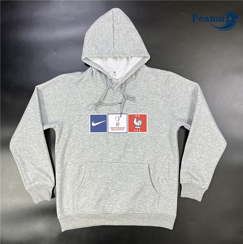 peamu Maglia Calcio Giacca Con Cappuccio Francia Grigio 2023-2024 PA2942