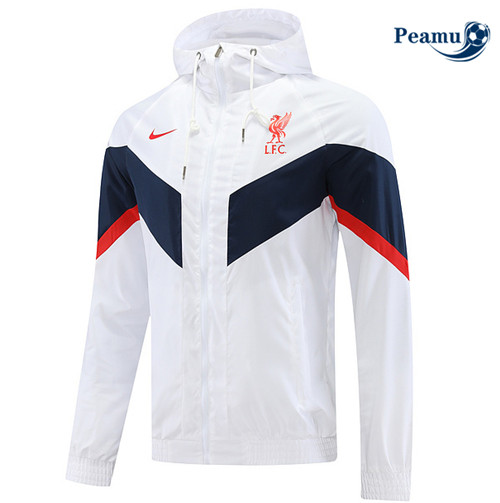 peamu Maglia Calcio Giacca A Vento Liverpool Bianco 2022-2023 PA2959
