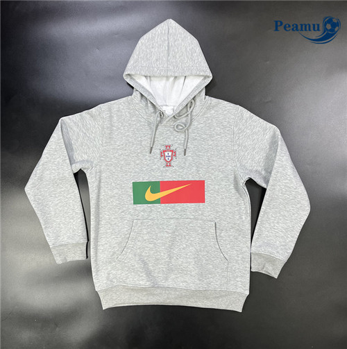 peamu Maglia Calcio Giacca Con Cappuccio Portogallo Grigio 2023-2024 PA2948