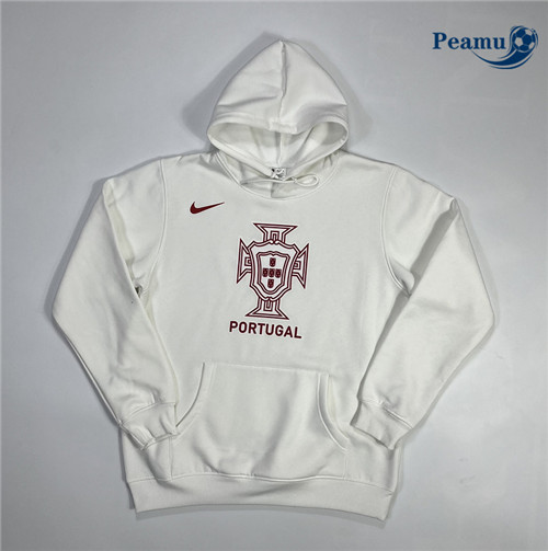 peamu Maglia Calcio Giacca Con Cappuccio Portogallo Bianco 2023-2024 PA2950