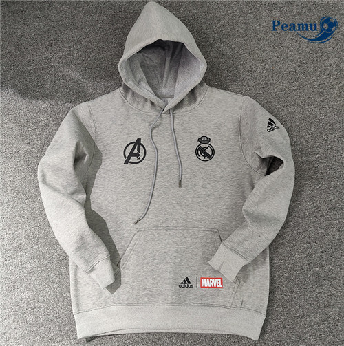 peamu Maglia Calcio Giacca Con Cappuccio Real Madrid Grigio 2022-2023 PA2908