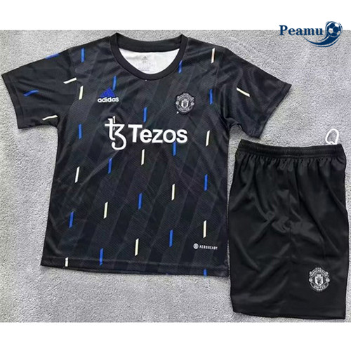 peamu Maglia Calcio Manchester United Bambino Pre Match Nero 2022-2023 PA2306