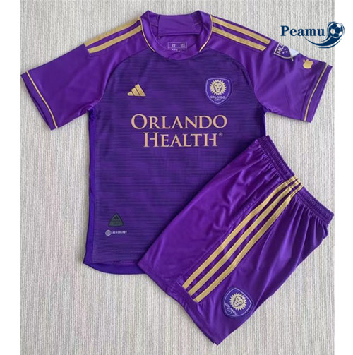 peamu Maglia Calcio Orlando City Bambino Prima 2023-2024 PA2289