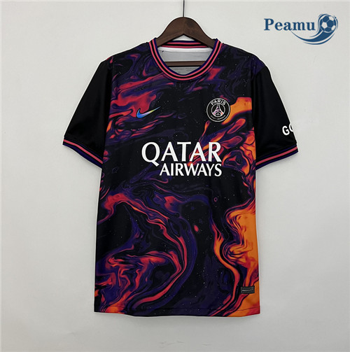 peamu Maglia Calcio PSG Paris Formazione Rosso/Nero 2023-2024 PA2255