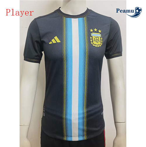 peamu Maglia Calcio Player Argentina 3 stelle Eedizione speciale Nero 2022-2023 PA2405