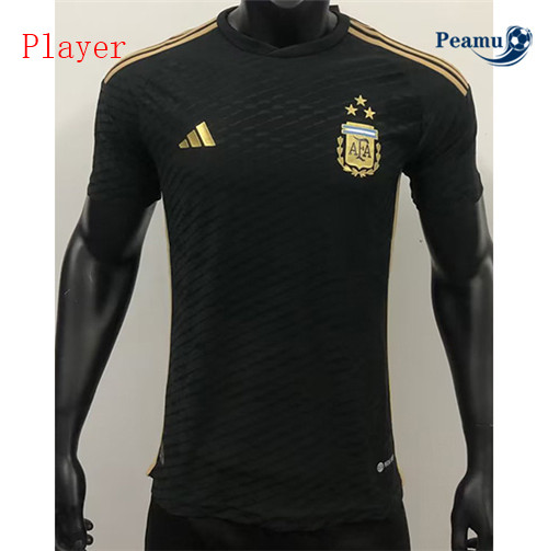 peamu Maglia Calcio Player Argentina Eedizione specialee Édition Nero/Or 2023-2024 PA2407