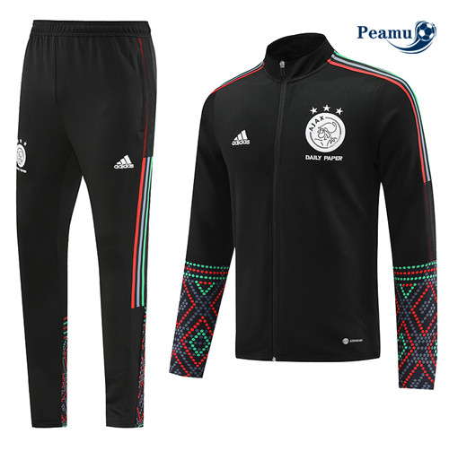 peamu Maglia Calcio Tuta Calcio - Giacca Ajax Nero 2022-2023 PA2611