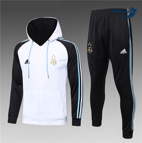 peamu Maglia Calcio Tuta Calcio - Felpa con cappuccio Argentina Bianco 2022-2023 PA2701