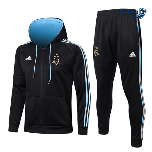 peamu Maglia Calcio Tuta Calcio - Felpa con cappuccio Argentina Nero 2022-2023 PA2702