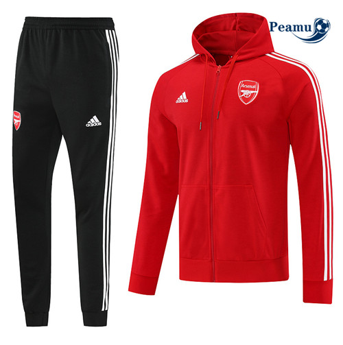 peamu Maglia Calcio Tuta Calcio - Felpa con cappuccio Arsenal Rosso 2022-2023 PA2757