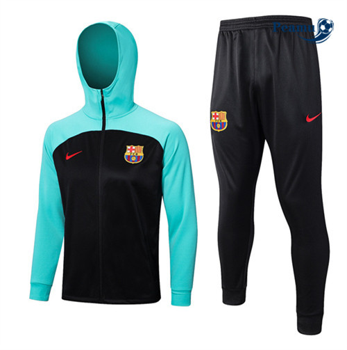 peamu Maglia Calcio Tuta Calcio - Felpa con cappuccio Barcellona Nero 2022-2023 PA2649
