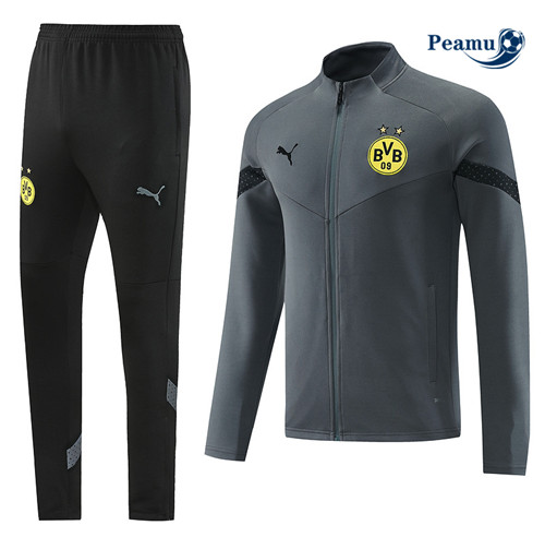 peamu Maglia Calcio Tuta Calcio - Giacca Dortmund Grigio 2022-2023 PA2637