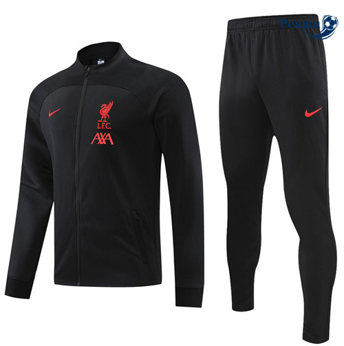 peamu Maglia Calcio Tuta Calcio - Giacca Liverpool Nero 2022-2023 PA2772