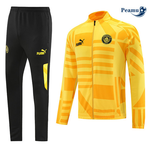 peamu Maglia Calcio Tuta Calcio - Giacca Manchester City Giallo 2022-2023 PA2782