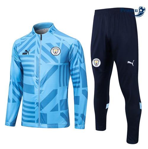 peamu Maglia Calcio Tuta Calcio - Giacca Manchester City Blu 2022-2023 PA2784