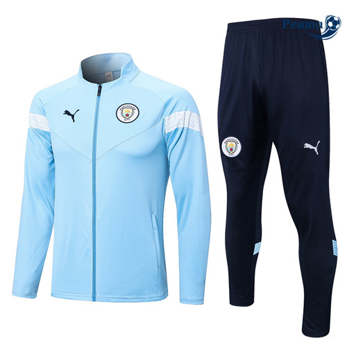 peamu Maglia Calcio Tuta Calcio - Giacca Manchester City Blu 2022-2023 PA2785