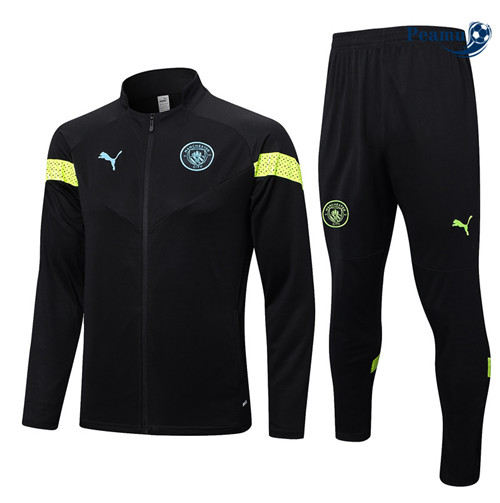 peamu Maglia Calcio Tuta Calcio - Giacca Manchester City Nero 2022-2023 PA2786
