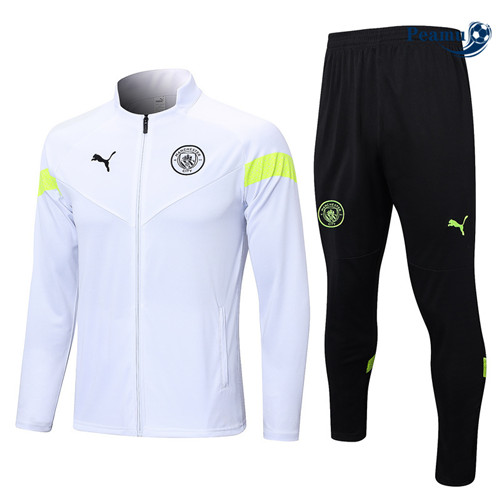 peamu Maglia Calcio Tuta Calcio - Giacca Manchester City Bianco 2022-2023 PA2787