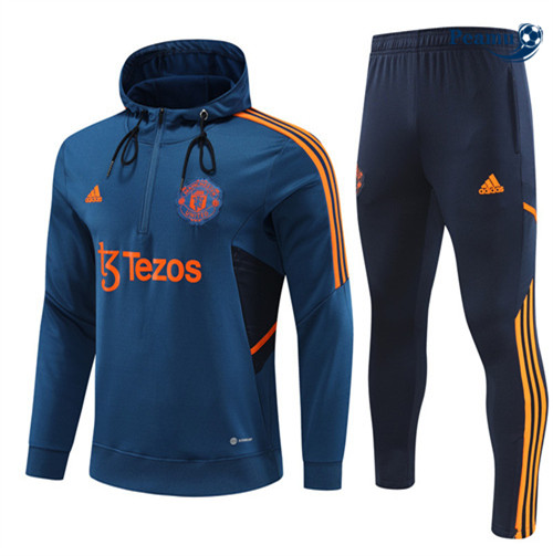peamu Maglia Calcio Tuta Calcio - Felpa con cappuccio Manchester United Bianco 2022-2023 PA2788