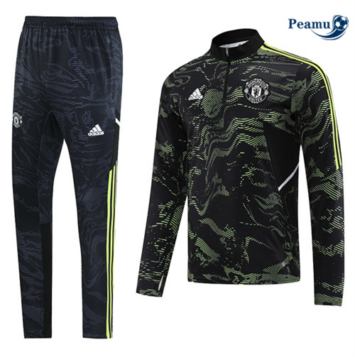 peamu Maglia Calcio Tuta Calcio Manchester United Nero 2022-2023 PA2792
