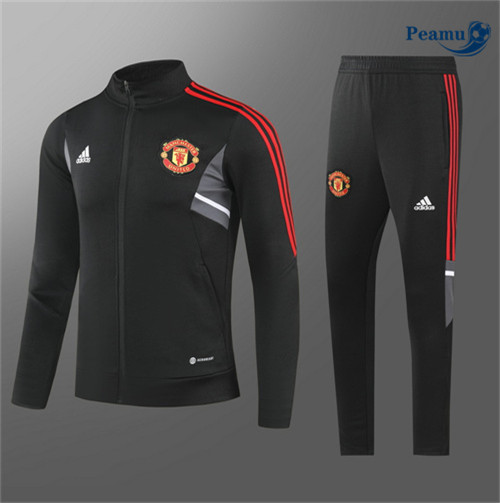 peamu Maglia Calcio Tuta Calcio - Giacca Manchester United Nero 2022-2023 PA2796