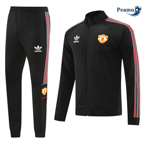 peamu Maglia Calcio Tuta Calcio - Giacca Manchester United Nero 2022-2023 PA2798