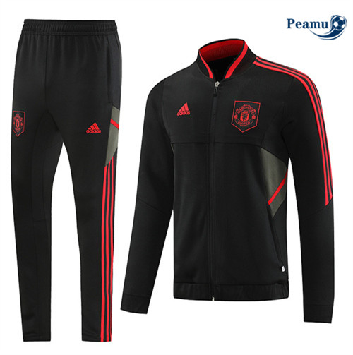 peamu Maglia Calcio Tuta Calcio - Giacca Manchester United Nero 2022-2023 PA2799