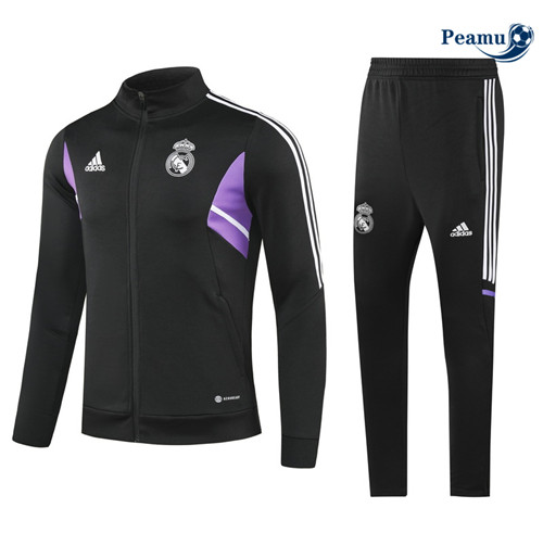 peamu Maglia Calcio Tuta Calcio - Giacca Real Madrid Nero 2022-2023 PA2664