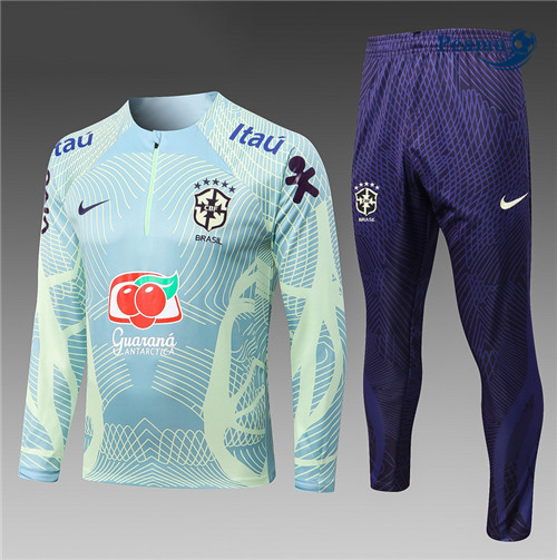 peamu Maglia Calcio Tuta Calcio Bambino Brasile Blu 2022-2023 PA2864