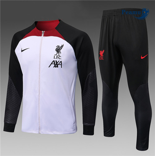 peamu Maglia Calcio Tuta Calcio - Giacca Bambino Liverpool Bianco 2022-2023 PA2881