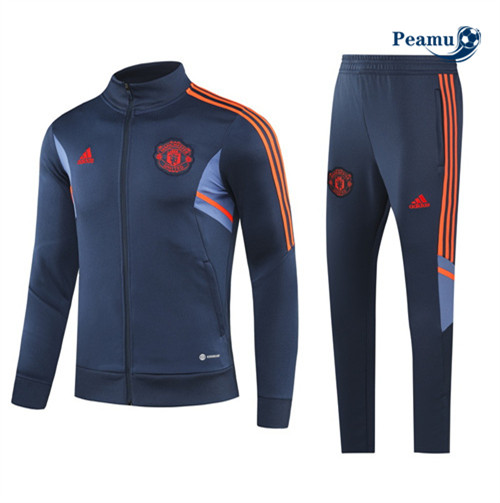 peamu Maglia Calcio Tuta Calcio - Giacca Bambino Manchester United Blu 2022-2023 PA2890