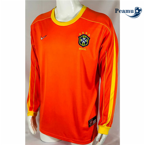 peamu.it - pt015 Classico Maglie Brasile Gardien De But Manche Longue Vert 1998