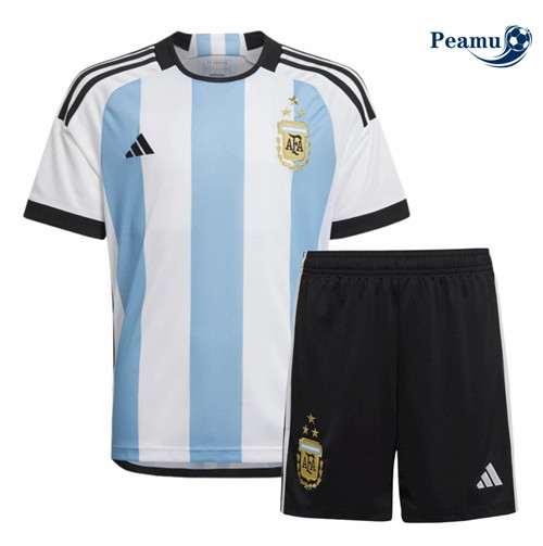 peamu.it - pt080 Maglia Calcio Argentina Enfant Domicile 3 stars 2022-2023