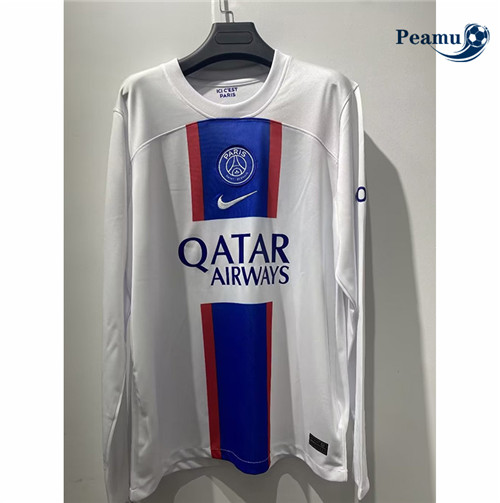 peamu.it - pt239 Maglia Calcio PSG Manche Longue Blanc 2022-2023