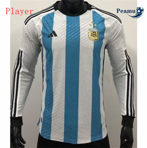 peamu.it - pt293 Maglia Calcio Player Argentina Domicile 3 star Manche Longue 2022-2023