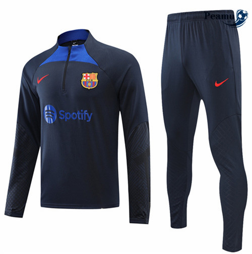 peamu.it - pt396 Maglia Tuta Calcio Barcellona Bleu 2022-2023