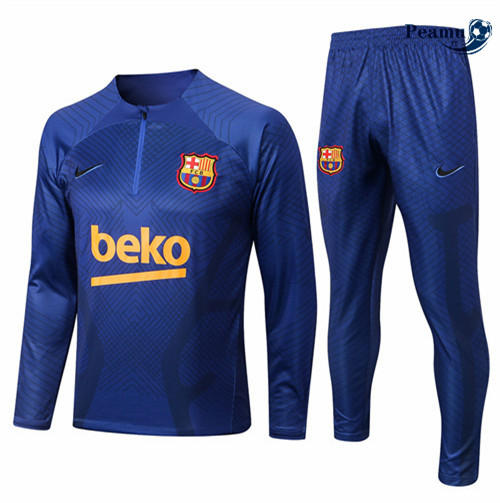 peamu.it - pt399 Maglia Tuta Calcio Barcellona Bleu 2022-2023