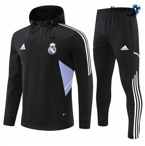 peamu.it - pt405 Maglia Tuta Calcio - Felpa con cappuccio Real Madrid Noir 2022-2023