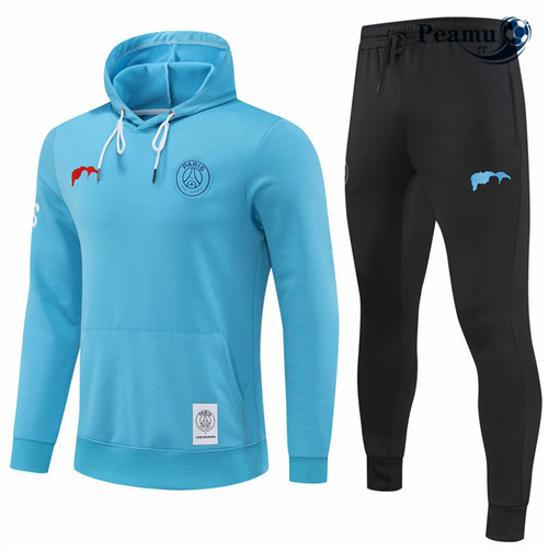 peamu.it - pt433 Maglia Tuta Calcio - Felpa con cappuccio Paris PSG Bleu 2022-2023