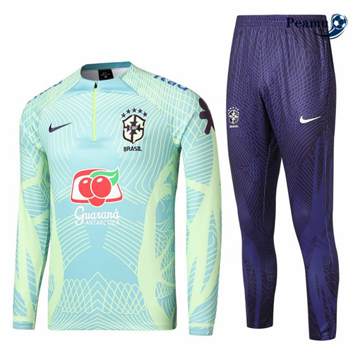 peamu.it - pt466 Maglia Tuta Calcio Brasile Bleu 2022-2023