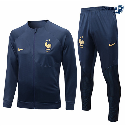 peamu.it - pt478 Maglia Tuta Calcio - Giacca Francia Bleu 2022-2023