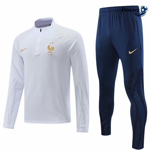 peamu.it - pt482 Maglia Tuta Calcio Francia Blanc 2022-2023