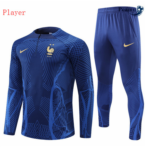 peamu.it - pt485 Maglia Tuta Calcio Francia player Bleu 2022-2023