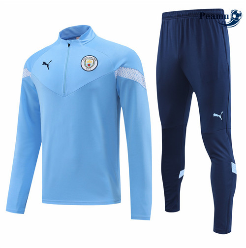 peamu.it - pt513 Maglia Tuta Calcio Manchester City Bleu 2022-2023