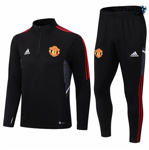 peamu.it - pt518 Maglia Tuta Calcio Manchester United Noir 2022-2023