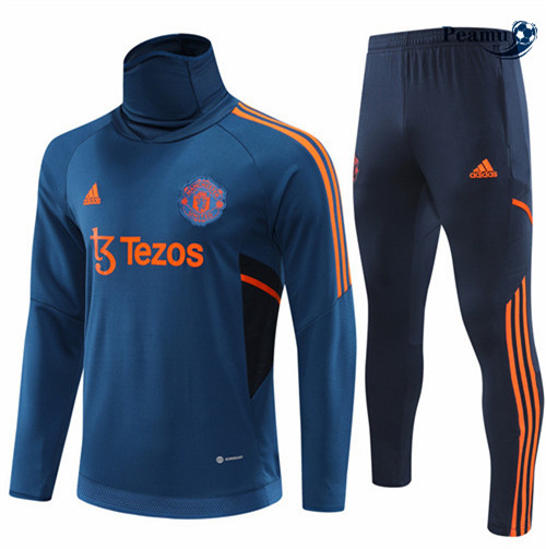 peamu.it - pt524 Maglia Tuta Calcio Manchester United Bleu 2022-2023